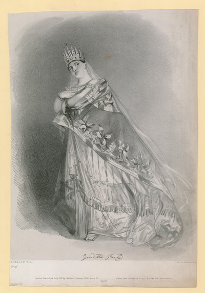 Giuditta Pasta, inciso da R.J. Lane, pubblicato nel luglio 1837 da Alfred Edward Chalon