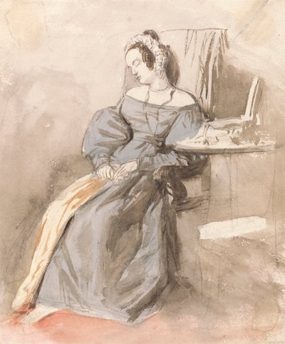 Studio di una Signora Addormentata su una Sedia da Alfred Edward Chalon