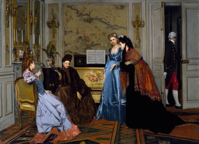 Figure Eleganti in un Salone da Alfred Emile Stevens