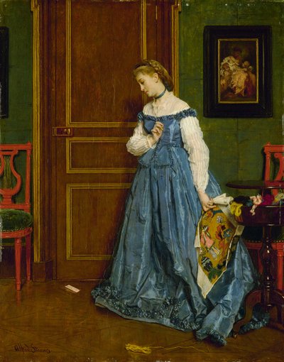 Esitazione, possibilmente Madame Monteaux da Alfred Emile Stevens