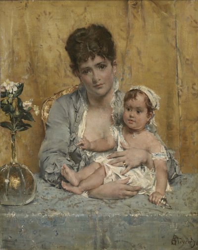 Madre e figlio da Alfred Emile Stevens
