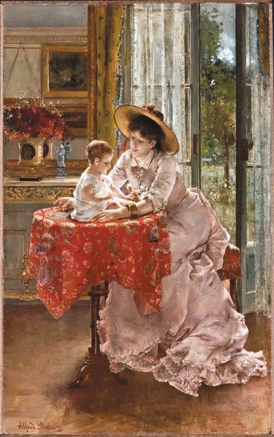 La madre contenta, 1872 da Alfred Emile Stevens