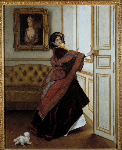 La signora con il cagnolino da Alfred Emile Stevens