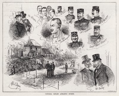 Gare atletiche dei Victoria Rifles (incisione) da Alfred Gish Bryan