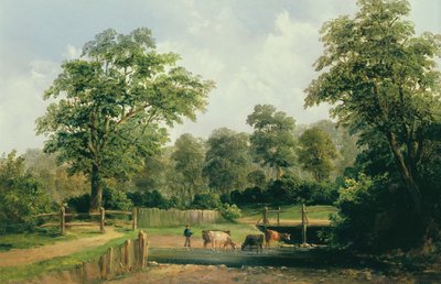 Paesaggio con mucche, XIX secolo da Alfred Gomersal Vickers
