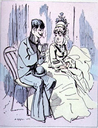 Aux Champs-Élysées, illustrazione da Les Parisiennes, c.1870 da Alfred Grevin