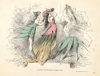 Caricatura di una camera da letto parigina nel XX secolo da Alfred Grevin