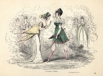 Caricatura dei costumi del Consolato e del Primo Impero, Francia da Alfred Grevin