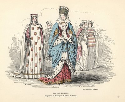Costumi di Margherita di Provenza e Rikaus di Claroy da Alfred Grevin