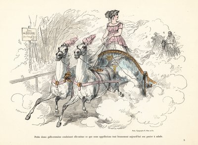 Donna gallo-romana che guida un biga nel Bois de da Alfred Grevin