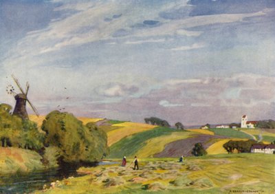 Danimarca: Un tipico paesaggio danese, Jutland meridionale da Alfred Heaton Cooper