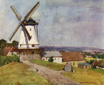 Danimarca: Mulino di Dybbol, Sonderborg, sul campo di battaglia del 1864 da Alfred Heaton Cooper