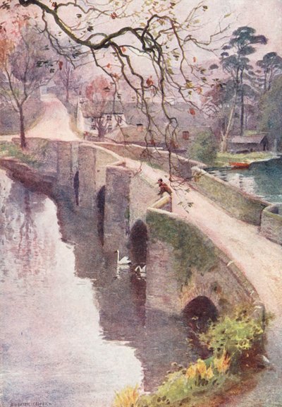Distretto dei laghi: una mattina nebbiosa, Newby Bridge, Windermere da Alfred Heaton Cooper