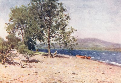 Distretto dei Laghi: Lago Bassenthwaite, una mattina ventosa (litografia a colori) da Alfred Heaton Cooper