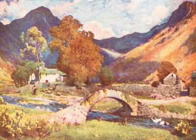 Distretto dei Laghi: Wastdalehead e Great Gable, verso sera in autunno da Alfred Heaton Cooper