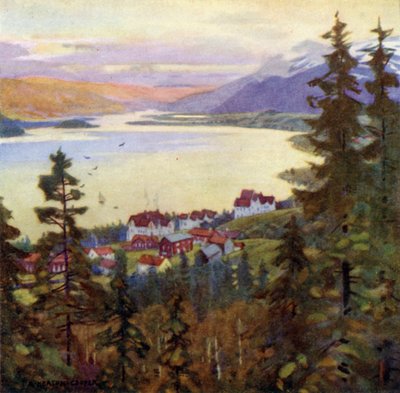 Lago e villaggio di Are da Alfred Heaton Cooper