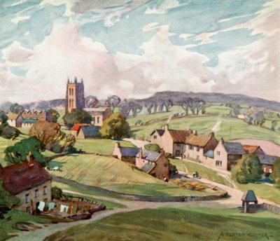 Villaggio di Mells, vicino a Frome da Alfred Heaton Cooper
