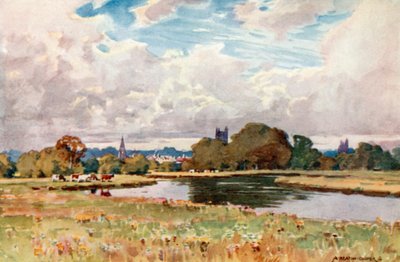 Le chiese di Taunton, dal fiume da Alfred Heaton Cooper