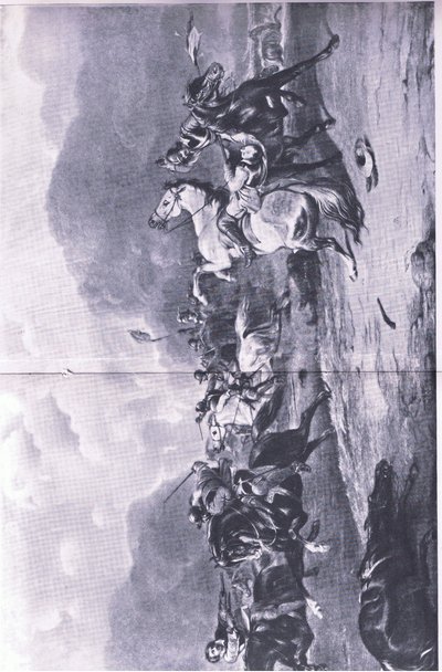 La ritirata a Naseby: 14 giugno 1645, illustrazione da British Battles on Land and Sea, 1915 da Alfred Heaton Cooper