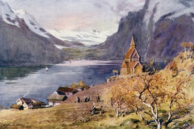 Chiesa di Urnes, Lyster, Sognefjord da Alfred Heaton Cooper