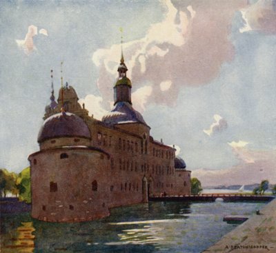castello di Vadstena, lago Vattern da Alfred Heaton Cooper