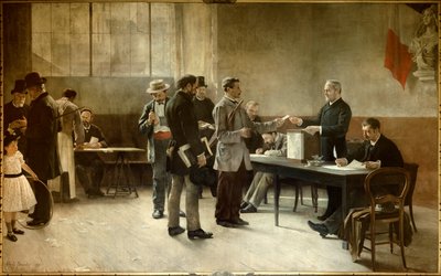Suffragio universale Un seggio elettorale nel 1891 (1891) Les Lilas, Municipio da Alfred Henri Bramtot