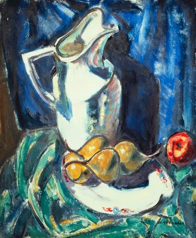 Natura morta con brocca bianca e frutta da Alfred Henry Maurer