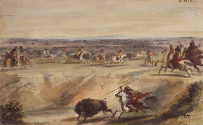 Una caccia al bufalo, c.1839 da Alfred Jacob Miller