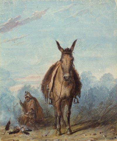 Un Trapper nel Suo Campo Solitario, c.1837 da Alfred Jacob Miller