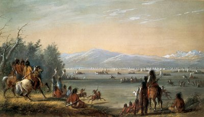 Un villaggio indiano. Opera di Alfred Jacob Miller (1810-1874) da Alfred Jacob Miller