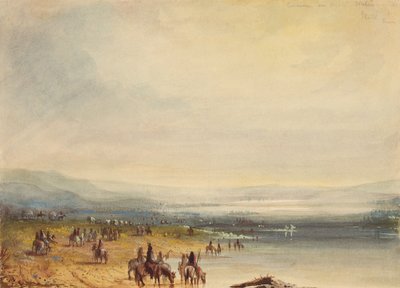 Carovana sul fiume Platte, c.1837 da Alfred Jacob Miller