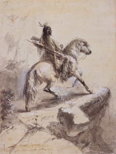 Indiano Crow in Vedetta, c.1837 da Alfred Jacob Miller