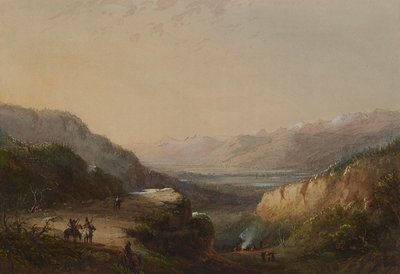 Vista in lontananza del lago (Montagna dei Venti) da Alfred Jacob Miller