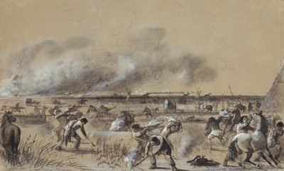 Incendio nella prateria, accensione del campo, c.1837 da Alfred Jacob Miller