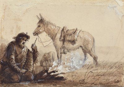 François che prepara la cena, c.1837 da Alfred Jacob Miller
