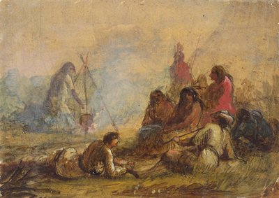 Gruppo di trapper e indiani, c.1837 da Alfred Jacob Miller
