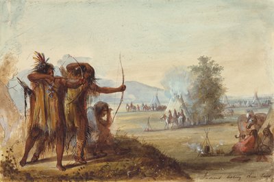 Indiani che testano i loro archi, c.1858 da Alfred Jacob Miller