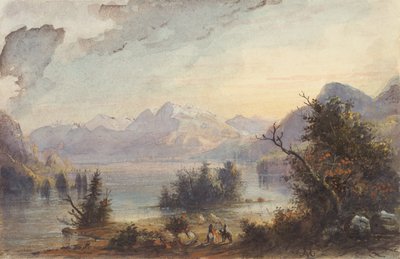 Scena del lago, Montagne Rocciose, c.1837 da Alfred Jacob Miller
