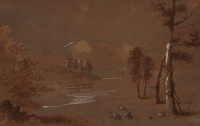 Veduta di lago e montagna da Alfred Jacob Miller