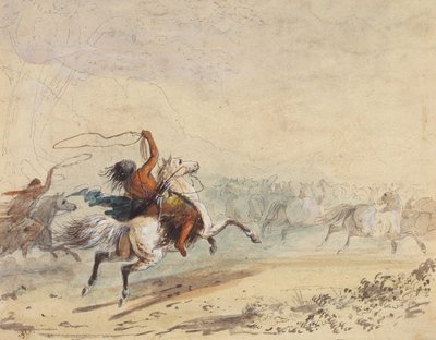 Cattura di cavalli selvaggi, c.1837 da Alfred Jacob Miller