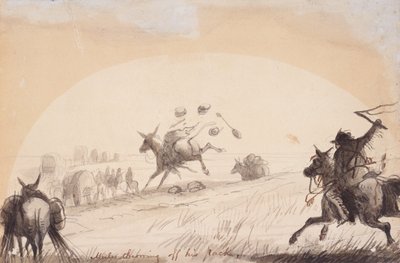 Mulo che getta il suo carico, c.1837 da Alfred Jacob Miller