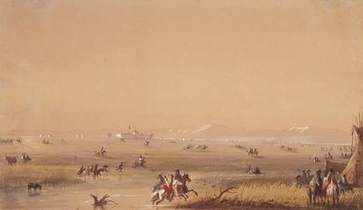Scena vicino a Fort Laramie, c.1837 da Alfred Jacob Miller