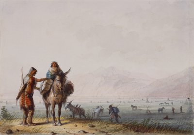 Scavatori di radici Shoshone, c.1837 da Alfred Jacob Miller