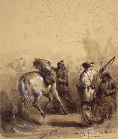 Sir W.D.S., Antoine e Auguste o preparativi per una caccia al bufalo, c.1837 da Alfred Jacob Miller
