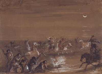 Fuga precipitosa dei Piedi Neri, c.1837 da Alfred Jacob Miller