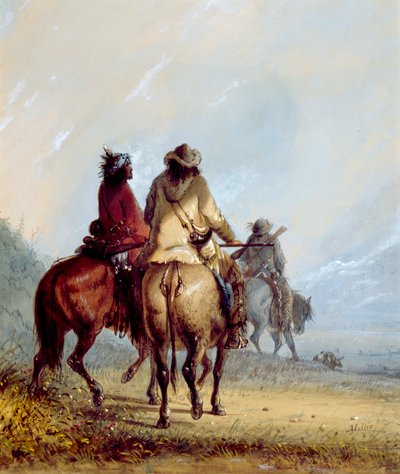 Trapper in partenza per la caccia al castoro da Alfred Jacob Miller