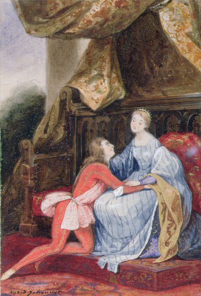 Amore cortese, c.1830 da Alfred Johannot