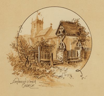 Chiesa di Sandringham, Norfolk (cromolitografia) da Alfred Johnson