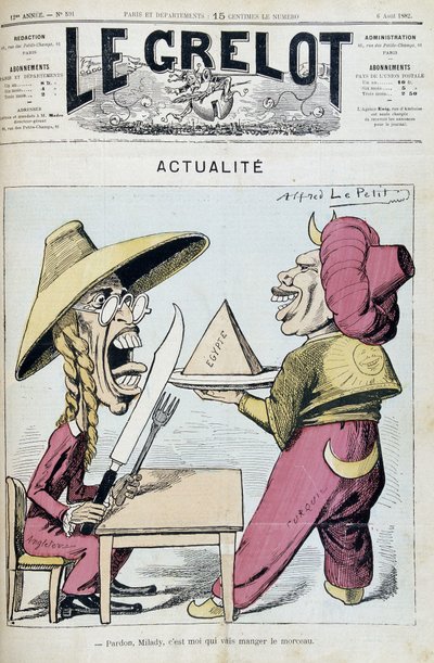 Caricatura sulla disputa tra Turchia e Inghilterra per l