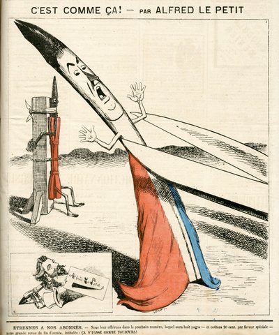 Copertina di Le Grelot, numero 142, Satirico a colori da Alfred Le Petit